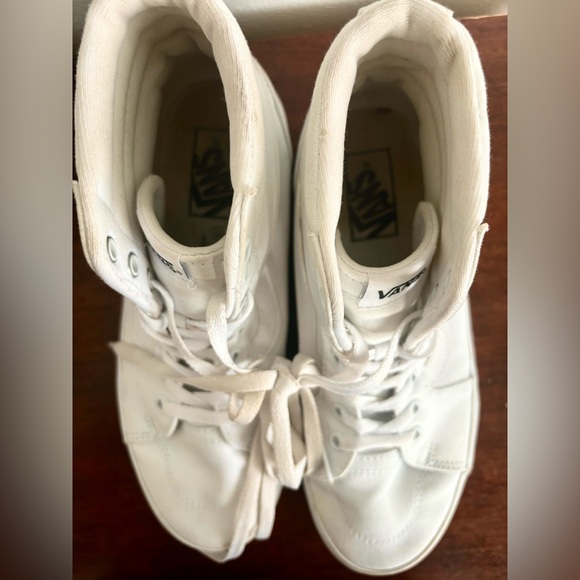 VANS WHITE HIGH TOP WOMENS SNEAKERS SZ US 8.5 - Picture 7 of 8